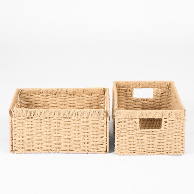 Set Of 2 Rope Storage Box Cubes Folding Space Saving Shelf Boxes - 5