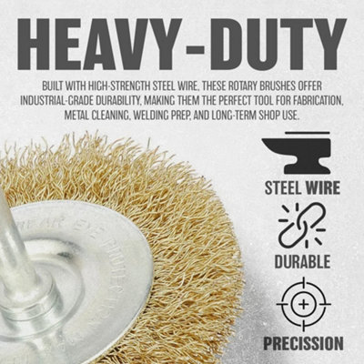 Set Of 2 Rotary Steel Wire Wheel Brush 3 Inch Drill Polishing Set Tool ...
