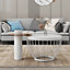 Set of 2 Round Nesting Modern Coffee Table with Tempered Glass Top for Living Room