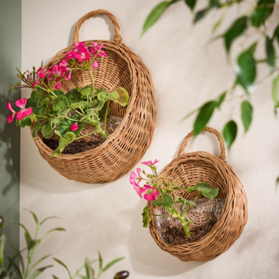 Set of 2 Round Wall Hanging Planter Baskets