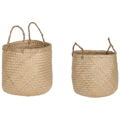 Set of 2 Seagrass Baskets Light HALONG