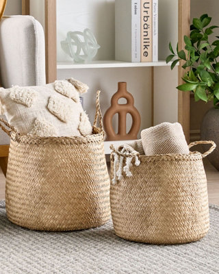 Set of 2 Seagrass Baskets Light HALONG