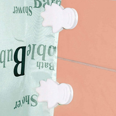 Set of 2 Self Adhesive Shower Curtain Wall Clips ABS Plastic Hand Shaped Self Adhesive Grips