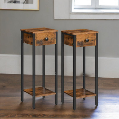 Set of 2 Slim Side Tables Home Furniture