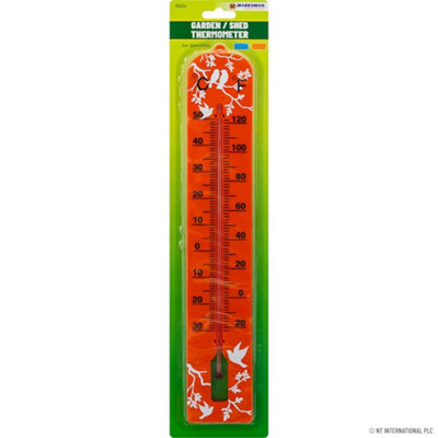 Set Of 2 Small Wooden Thermometer Traditional Garden Outdoor Greenhouse C & F Reading