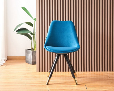 Set of 2 Sofia Velvet Dining Chairs Upholstered Dining Room Chair, Blue