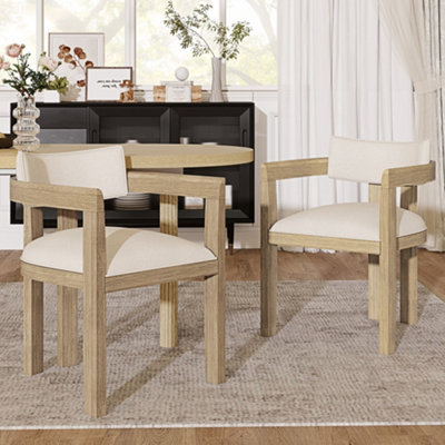 Bank Residence Chairs With Natural Wood Finish