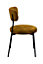 Set of 2 Stackable Mustard Yellow Velvet Dining Chairs with metal frame