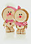 Set of 2 Standing Plush Gingerbread Girl & Boy Christmas Figures 30cm