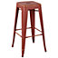 Set of 2 Steel Stools 76 cm Red with Gold CABRILLO