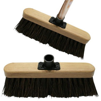 Set Of 2 Stiff Bass Varnish Attach Brush Head Pvc Ground Scrub Cleaning Yard 12 Inch
