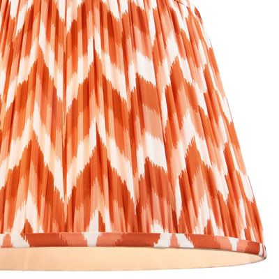 Set of 2 Stylish 40cm Apricot Orange Tapered Lamp Shades with Unique Zigzag Pattern
