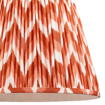 Set of 2 Stylish 40cm Apricot Orange Tapered Lamp Shades with Unique Zigzag Pattern