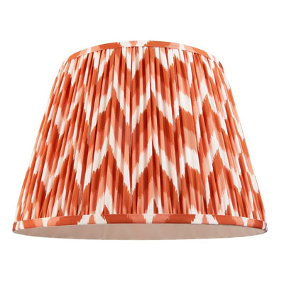 Set of 2 Stylish 40cm Apricot Orange Tapered Lamp Shades with Unique Zigzag Pattern
