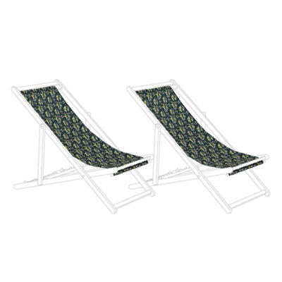 Set of 2 Sun Lounger Replacement Fabrics Olives Pattern ANZIO/AVELLINO