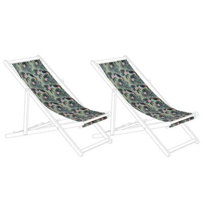 Set of 2 Sun Lounger Replacement Fabrics Pelican Pattern ANZIO/AVELLINO