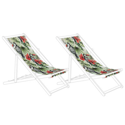 Set of 2 Sun Lounger Replacement Fabrics Toucan Pattern ANZIO/AVELLINO