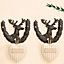 Set of 2 Traditional Cast Iron Vintage Deer Wall Hooks