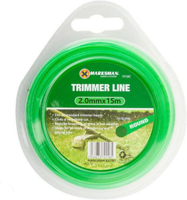 Set Of 2 Trimmer Line Garden Grass Strimmer Nylon String Round Electric 15M X 2Mm