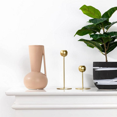 Set of 2 Vases Terracotta Tall Ceramic Modern Decorative Pottery Vases