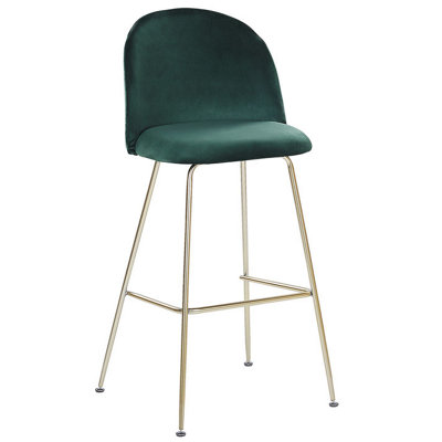 Set of 2 Velvet Bar Chairs Green ARCOLA
