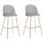 Set of 2 Velvet Bar Chairs Grey ARCOLA
