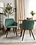 Set of 2 Velvet Chairs Green CASMALIA