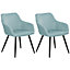 Set of 2 Velvet Chairs Light Blue CASMALIA