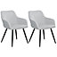Set of 2 Velvet Chairs Light Grey CASMALIA