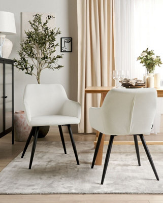 Set of 2 Velvet Chairs Off-White CASMALIA