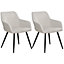 Set of 2 Velvet Chairs Taupe CASMALIA