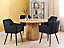 Set of 2 Velvet Dining Chairs Black JASMIN