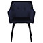Set of 2 Velvet Dining Chairs Dark Blue JASMIN