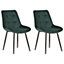 Set of 2 Velvet Dining Chairs Dark Green MELROSE