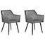 Set of 2 Velvet Dining Chairs Dark Grey JASMIN