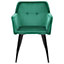 Set of 2 Velvet Dining Chairs Emerald Green JASMIN