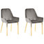 Set of 2 Velvet Dining Chairs Grey LOVERNA