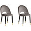 Set of 2 Velvet Dining Chairs Grey MAGALIA
