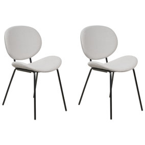 Set of 2 Velvet Dining Chairs Light Grey LUANA