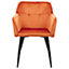 Set of 2 Velvet Dining Chairs Orange JASMIN