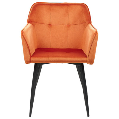 Set of 2 Velvet Dining Chairs Orange JASMIN