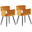 Set of 2 Velvet Dining Chairs Orange SANILAC