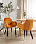 Set of 2 Velvet Dining Chairs Orange WELLSTON