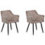 Set of 2 Velvet Dining Chairs Taupe Beige JASMIN