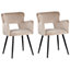 Set of 2 Velvet Dining Chairs Taupe SANILAC