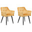 Set of 2 Velvet Dining Chairs Yellow JASMIN