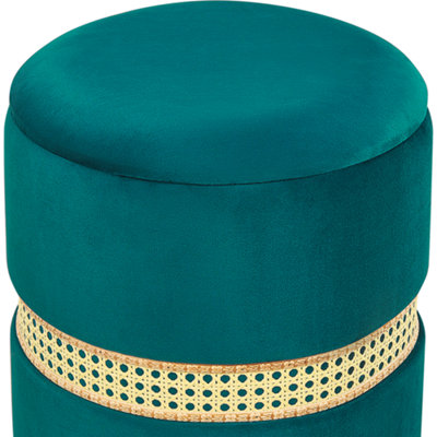 Set of 2 Velvet Storage Pouffes Green MEDFORD