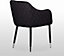Set of 2 Verona Velvet Dining Chairs Upholstered Dining Room Chair, Black/Silver