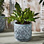 Set of 2 Vintage Embossed Trellis Design Small Flower Pots Planter Indoor Outdoor Garden Plant Pots