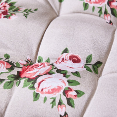 Set of 2 Vintage Floral Indoor Furniture Dining Chair, Sofa, Bench Seat Pads
